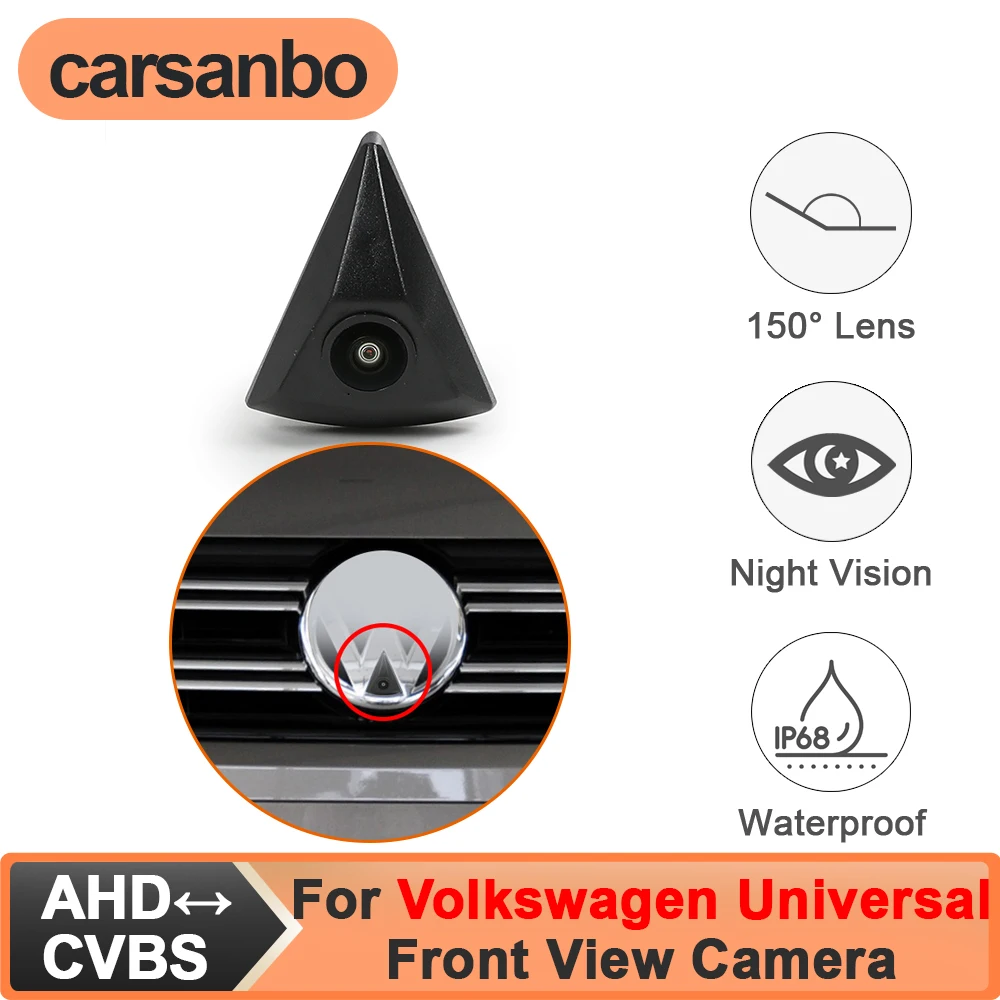 

Камера переднего вида Carsanbo для Volkswagen, универсальная, OEM, CCD AHD 150 ° Водонепроницаемая парковочная камера с объективом типа «рыбий глаз» и ночным видением