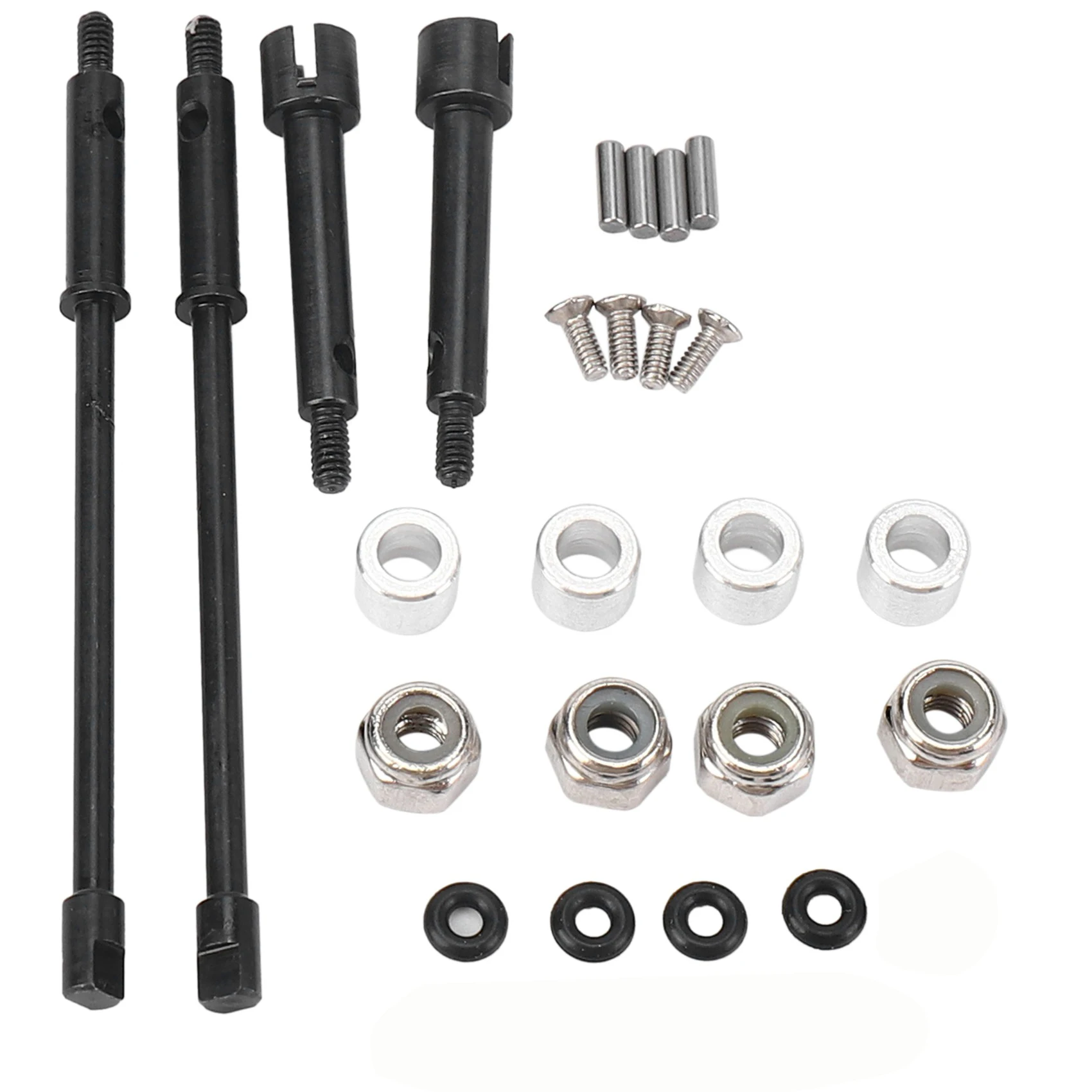 【STOCK】4mm Widen Steel Drive Stub Axles CVD Joint Drive Shaft Upgrade Parts for 1/24 RC Crawler SCX24 90081 Accessories