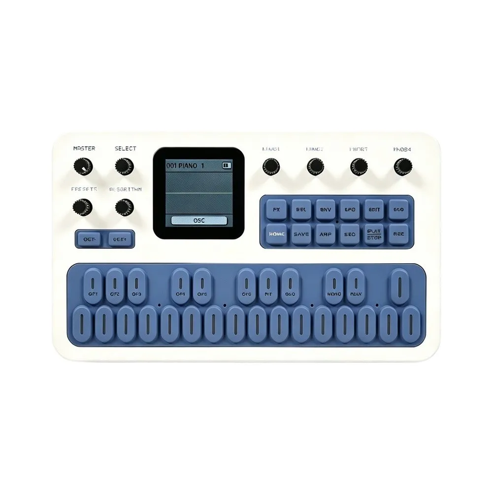 FM1 Tragbarer FM-Synthesizer, 27-Tasten-Mini-Synth, 12-Phonik, mit MIDI-Anschluss für Musikproduktion, Taschen-Keyboard-Instrument – Detail 9