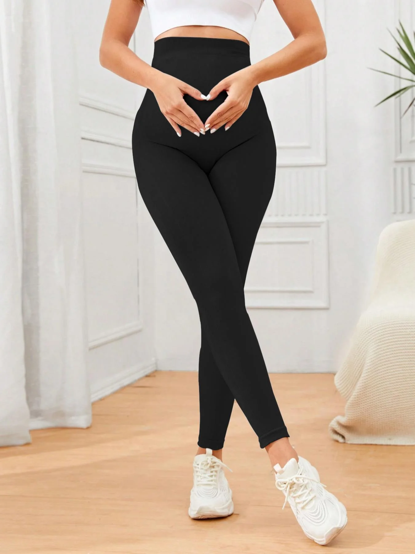 سراويل اليوغا النسائية الأمومة فوق البطن بطول كامل سراويل اليوغا للحمل ملابس نشطة للتمرين