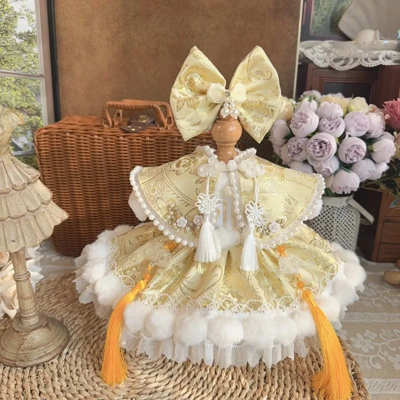 15 CM 20 CM 40 CM Baumwolle Puppe Kleidung Gold-Gelb Kleid 50-55 cm Reborn Puppe Kleidung kostenloser Versand