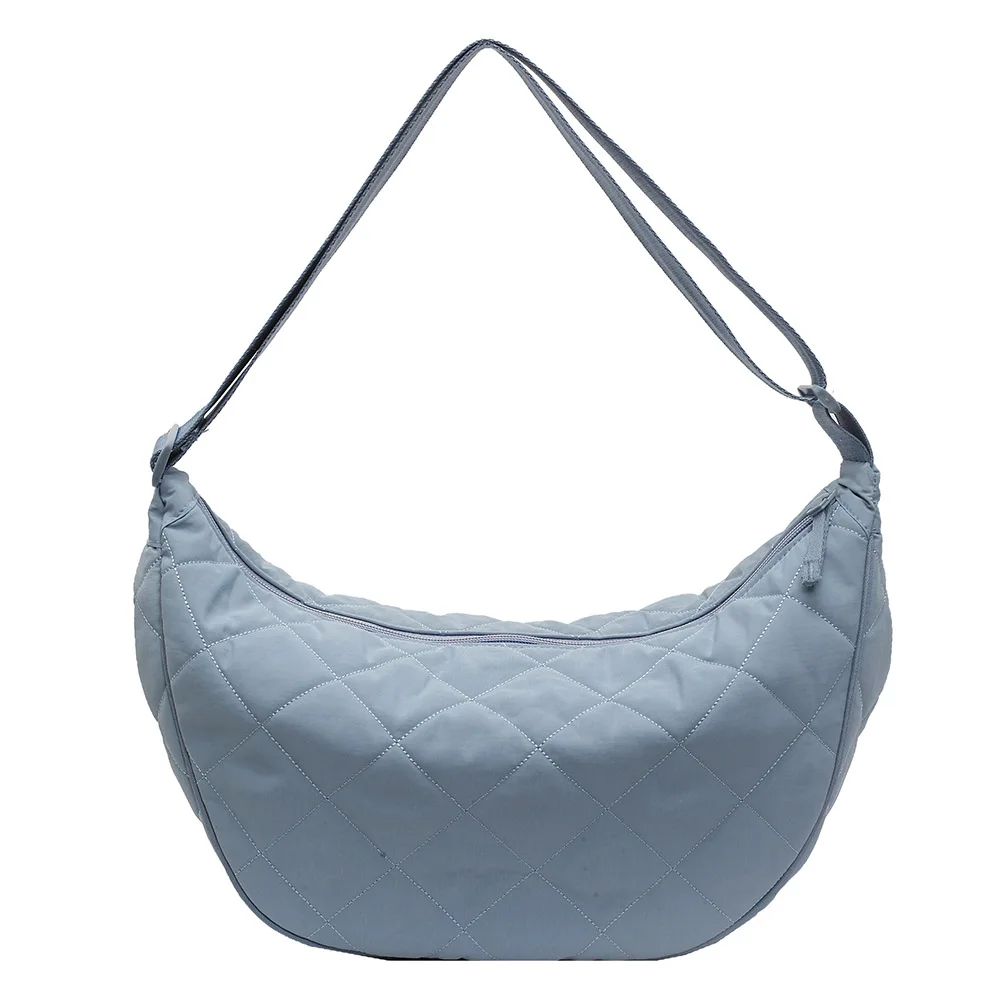 

Women Quilted Puffer Shoulder Bag Diamond Lattice Quilted Padded Bag Large Capacity Fashion Quilted Sling Bag Female Commute Bag