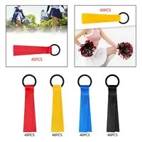 48x Cheerleader Pom Poms Name Tag Cheer Pom Tags Identification Gear Tags Cheerleading Pom Poms Name Tags for Dance Keychains 5