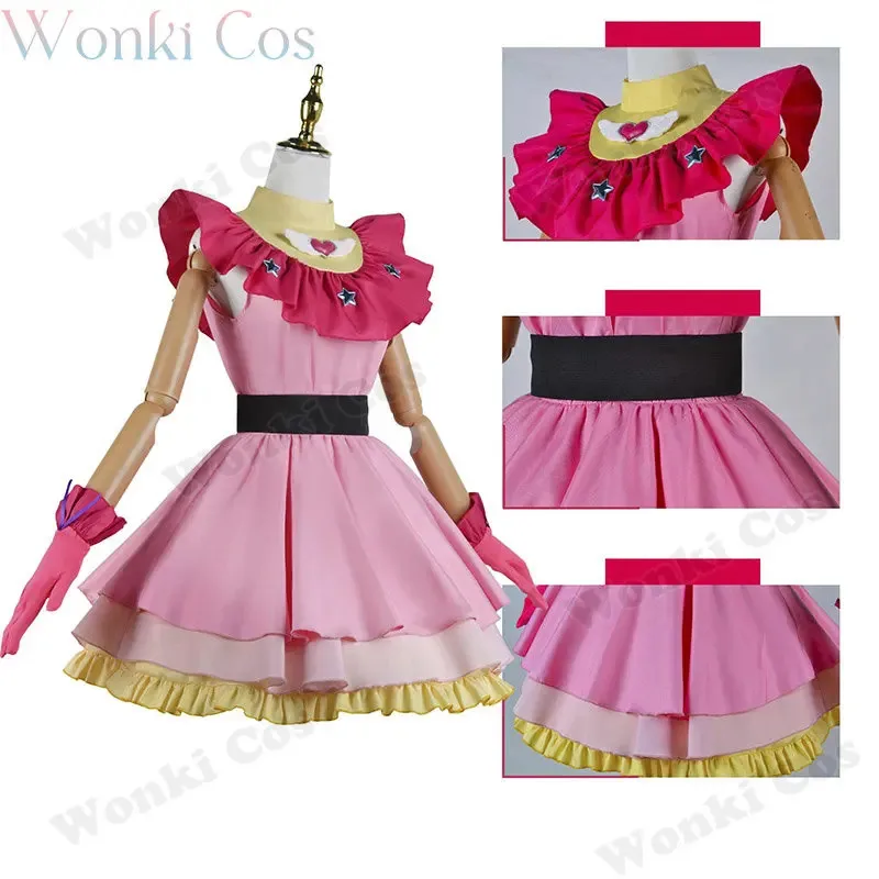 Anime Oshi no Ko cosplay AI homino cosplay costume girls homino AI pink dress suit cosplay wig full set out fits