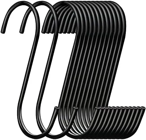 

Набор из 30 черных стальных S-образных крючков длиной 3,7 дюйма для подвешивания джинсов, цветочных горшков, растений и многого другого – подходят для стержней диаметром до 1 дюйма.