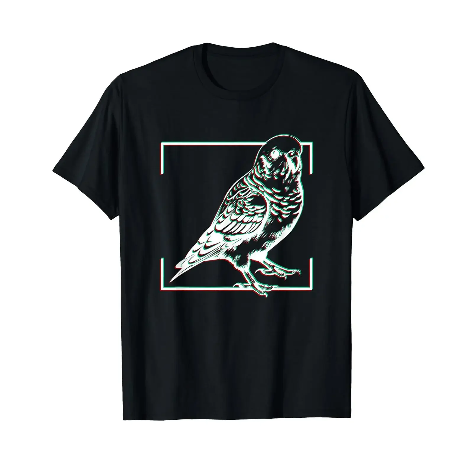 Cool Retro Silhouette Budgie Exotic Budgies T Shirt black vintage Washed streetwear Stylish Breathable Versatile Unisex graphic