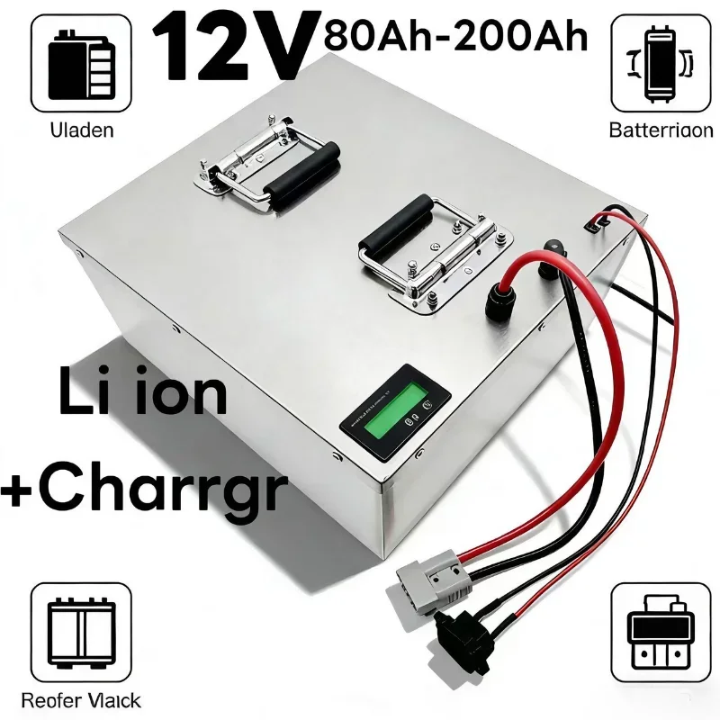 

12V Rechargeable Lithium Ion Battery (80Ah-200Ah) | High-Capacity Battery Pack Engineered for solar energy systems, 1KW/2KW inve