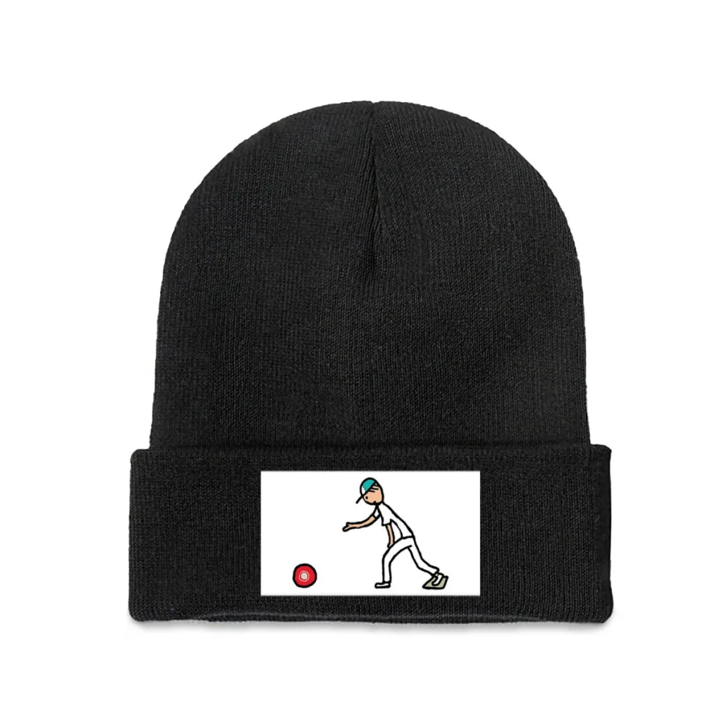 Lawn Bowls Beanie Knitted Hat   Winter Warm Outdoor Cap For Male Women