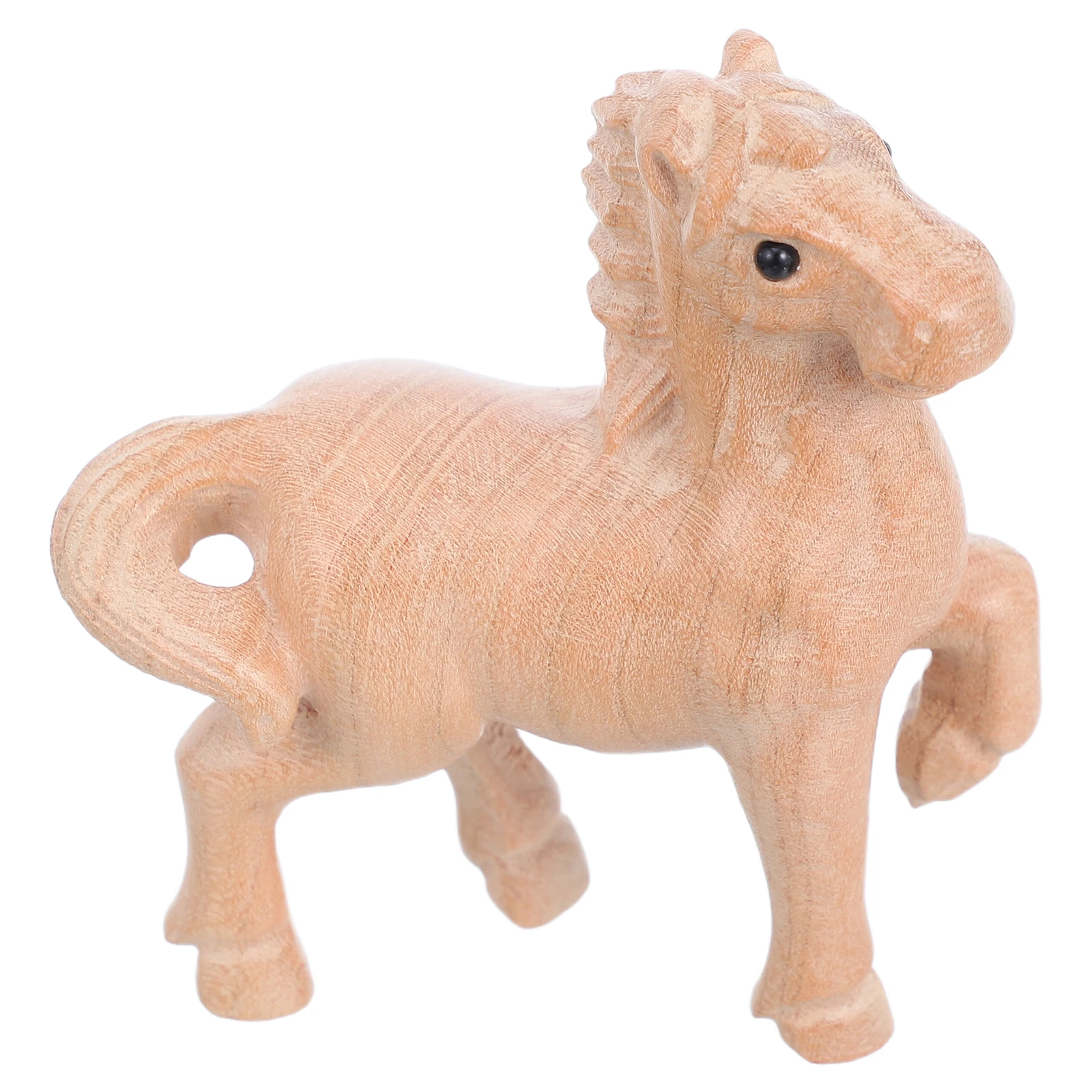 

Wooden Horse Statue Animal Figurine for Bookshelf Decorative Chinese Zodiac 2026 New Year Ornaments Mascot
