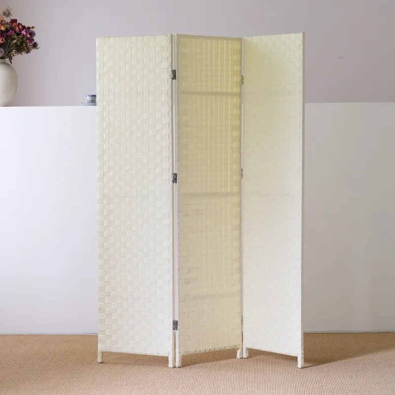Simple Living Room Home Entrance Ice Ribbon Weaving Movable Folding Office Storage Screen Cross Border Supply