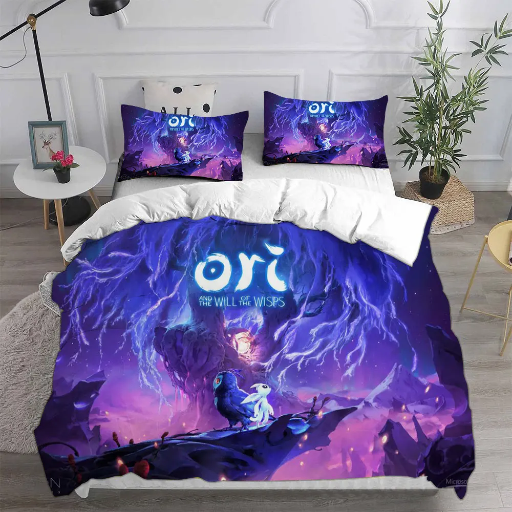 3D Game Ori and the Blind Forest Bedding Sets Comforter Quilt Bed Cover Duvet Cover Pillow Case 2-3 Pieces Sets Kids Adult Size