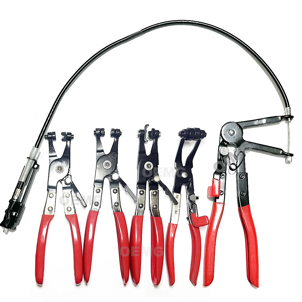 Flexible Hose Clamp Pliers Flat Band Hose Pliers Wire Long Reach Removal Tool for Car Coolant Hose Water Pipe Disassembly Tools