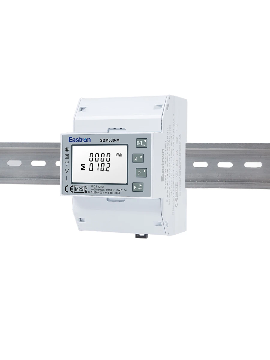 Compteur d'énergie triphasé Eastron SDM630-M MID RS485 Din Rail KWH, compteur d'énergie solaire photovoltaïque, compteur numérique RTU