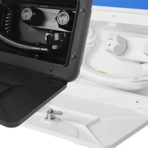 RV External Shower with Dual Control Valves Adjustable Spray Modes 1.5m Hose ABS Material White Black Weather Resistant