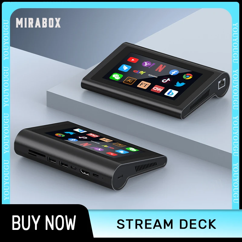 

Mirabox Stream Deck Visual Keyboards Programmable Button Streamdeck Desktop Stream Deck 8-In-1 Expansion PC Computer Accessories