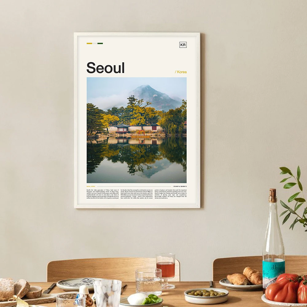 Seoul Photography Print Korea City Travel Wall Art Canvas Painting Landscpae Art Poster And Print Picture For Living Room Decor