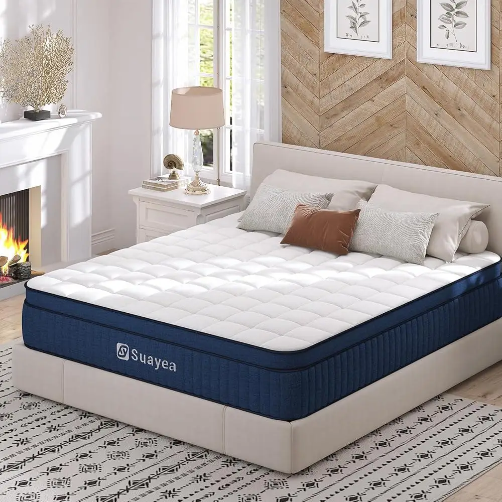 12 Inch King Size Hybrid Mattress Memory Foam Pocketed Springs Ultimate Motion Isolation Comfortable Pressure Relief Sleep