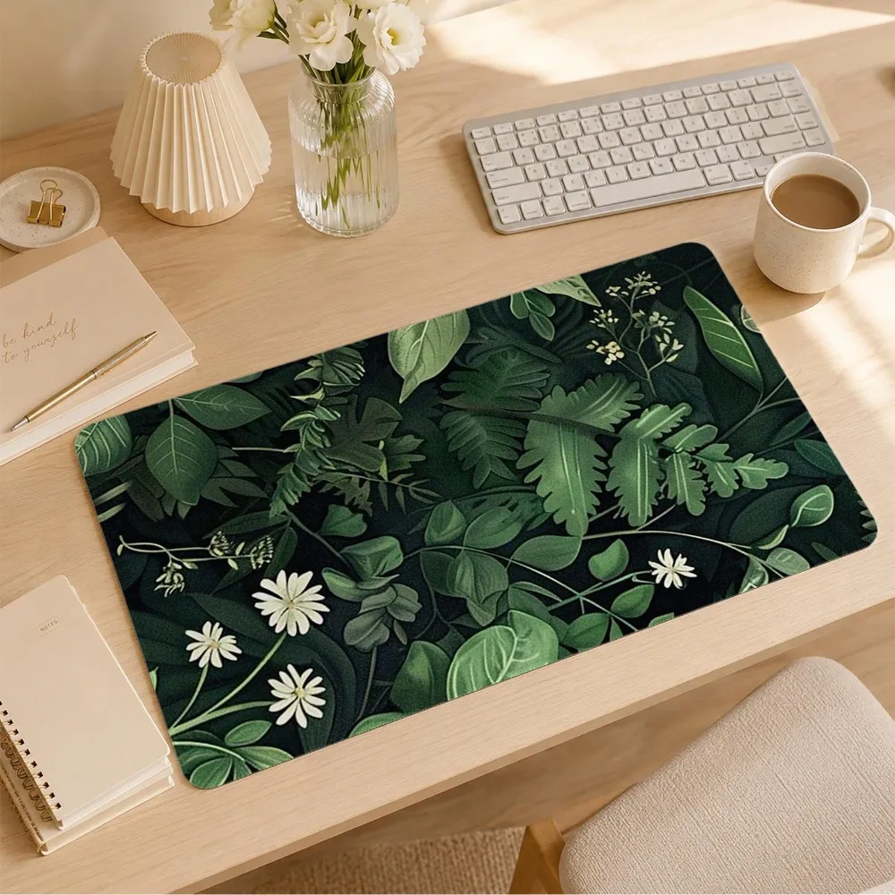 Green Plants Mouse pad, Plants Desktop pad, GreenMouse Pad, Minimalist Desktop Decor, Gift for Her, Personalized Pads