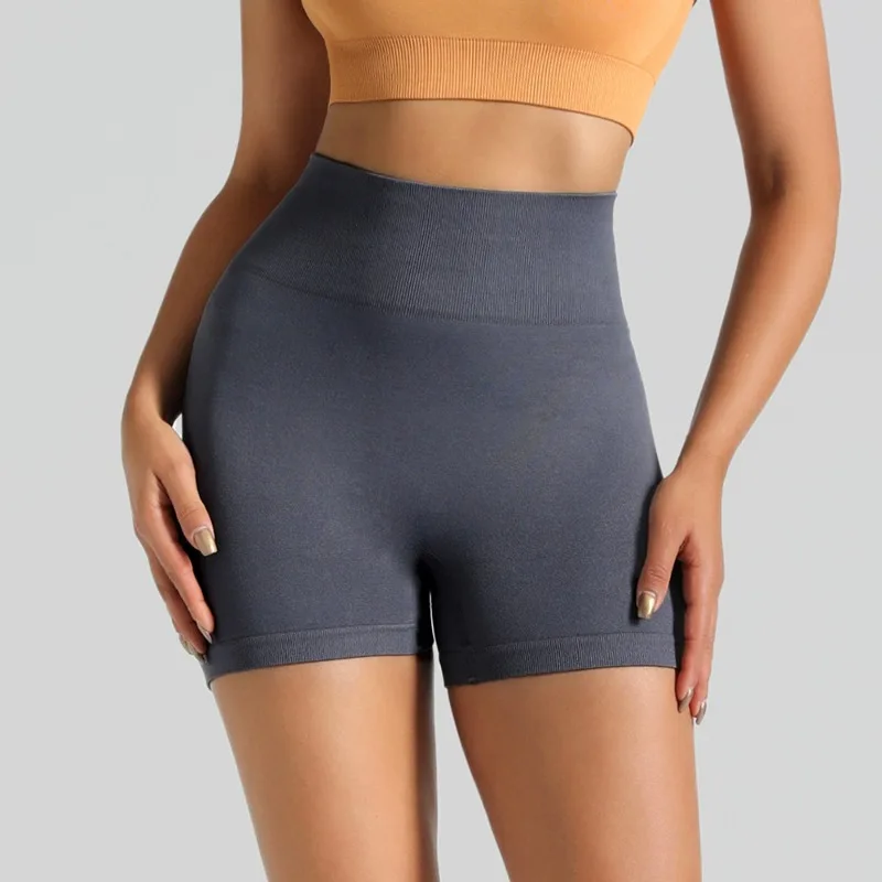 Women High Waist Fitness Shorts Seamless Yoga Shorts Gym Fashion High Elastic Hip Liftting Knitted Trainning Cycling Leggings