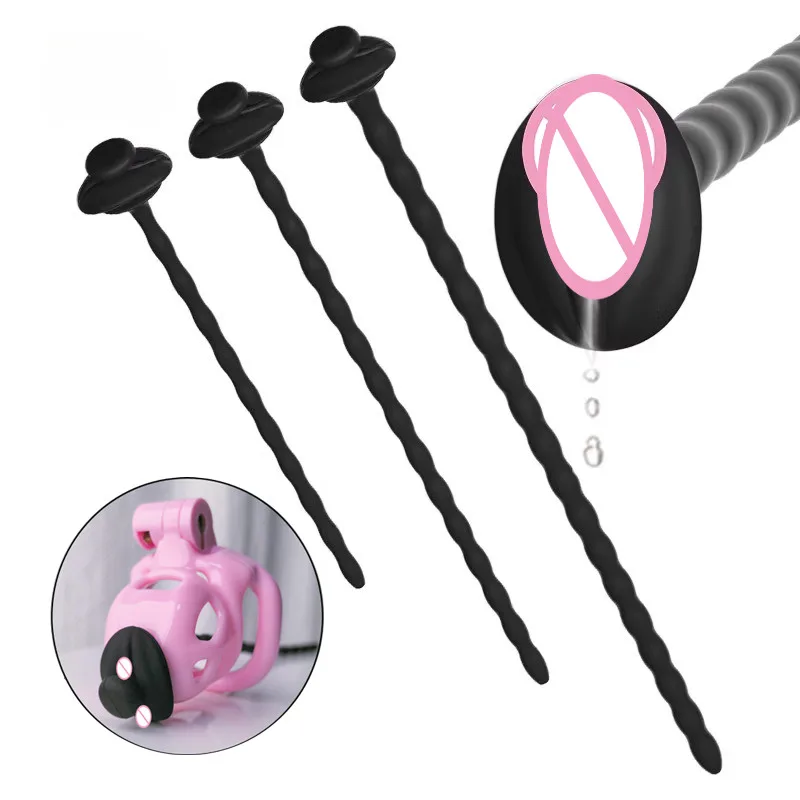 Extra Long Urethra Dilator Catheter Chastity Cage Penis Plug Stimulation BDSM Bondage Horse Eye Rod Simulatior Sex Toys for Man