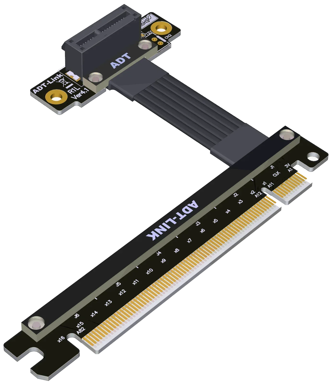 Silver-Plated Wire 4.0 Riser PCI-E x16 to x1 Extension Cable PCI Express 1x Female to 16x Male Gen4.0 Mainboard SSD GPU Extender