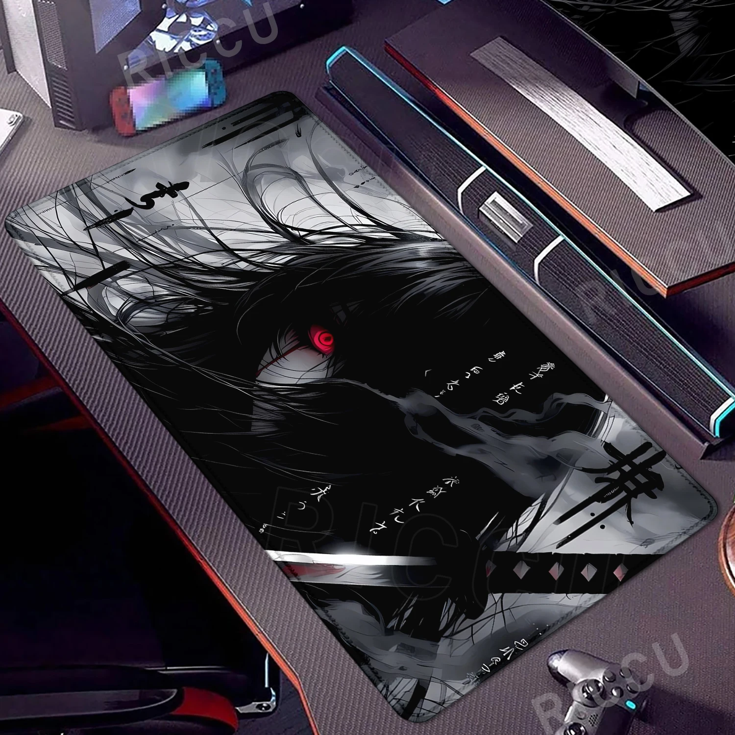 Эстетический коврик для мыши в стиле аниме для девочек, аксессуары для компьютерного игрового стола, 400x900 мм, большой коврик для мыши для геймера, удлиненный текстовый художественный коврик для стола, ковер