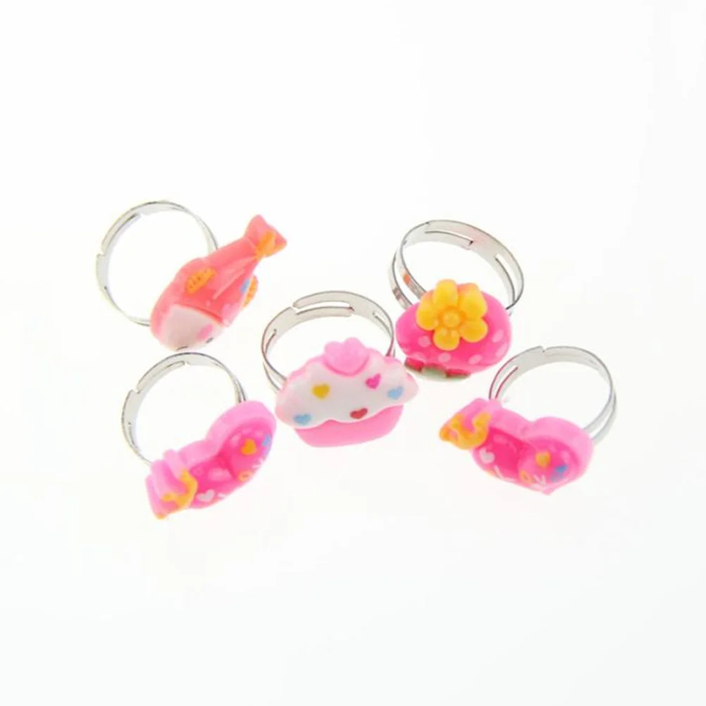 

50Pcs Colorful Acrylic Fiber Rings for Children Detailed Craftsmanship Party Supplies Plastic Rings Children Toys