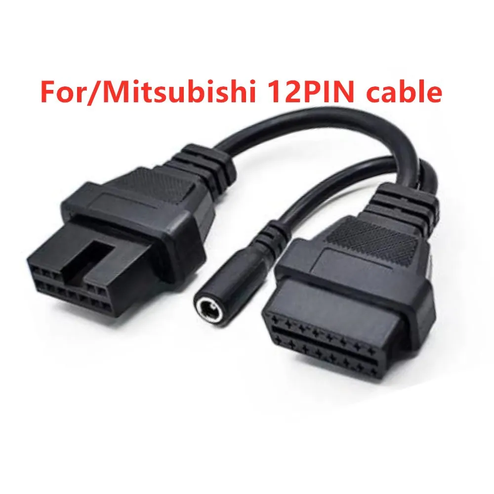 Kabel OBD2 16PIN do połączenia Mitsubishi 12pin 20CM długości 12 Pin do OBDII żeński Adapter 16Pin OBD1 do samochodu Mitsubishi 12 P