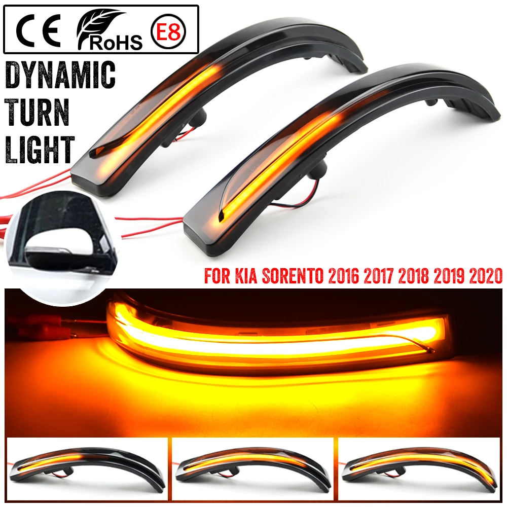 

High quality For Kia Sorento 2016 2017 2018 2019 2020 LED Dynamic Turn Signal Light Flasher Flowing Water Blinker Flashing Light