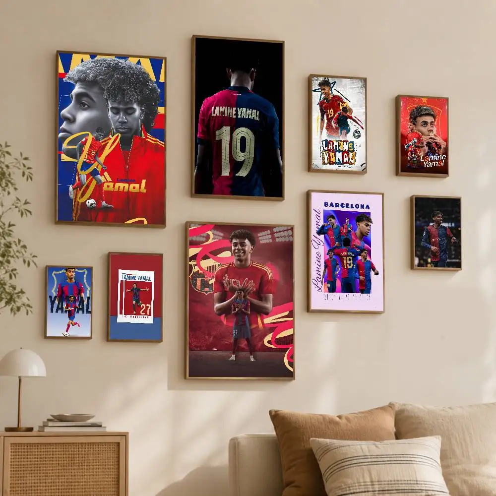 Po-pular- Fo-o-tball S-tar-s- L-Lamine Y-Yamal Home Decoration Painting, Poster Wall Art Wall, Art Decoration Self-adhesive