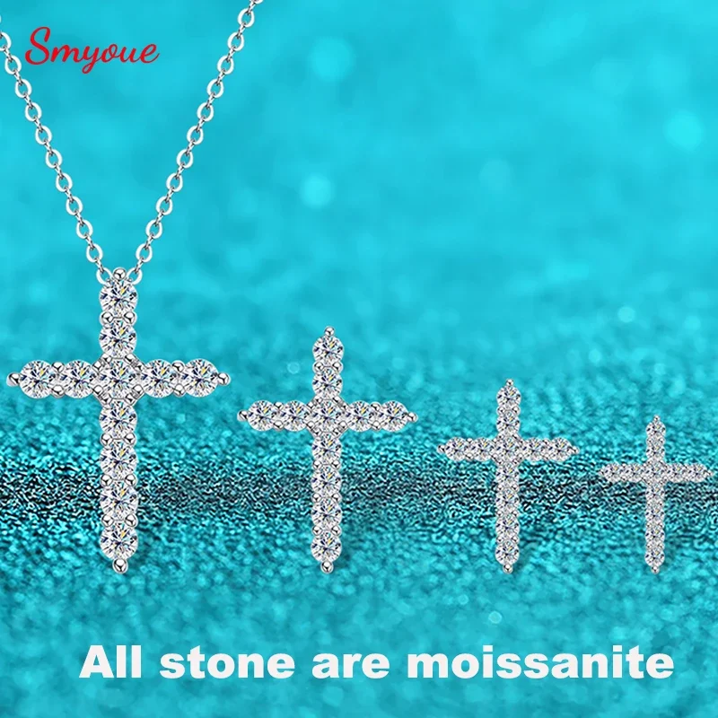 Smyoue-collar de moissanita para mujer, de plata de ley 2,5, chapado en rodio, 100%-5mm, joyería de lujo, colgante de fiesta de alta calidad