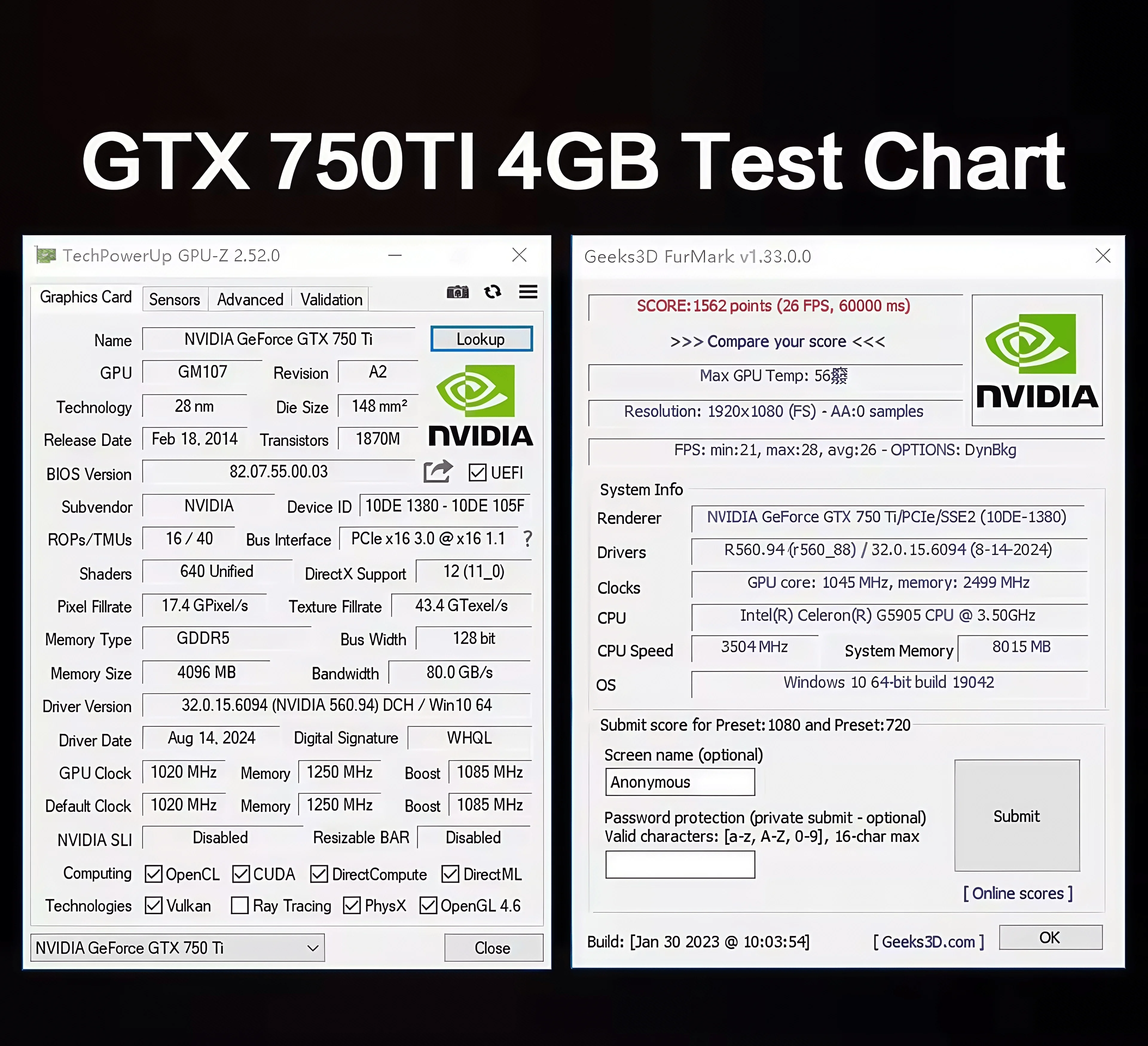 بطاقة رسومات MLLSE NVIDIA GeForce GTX 750Ti 4GB GDDR5 HDMI DVI VGA PCl Express 3.0 X16