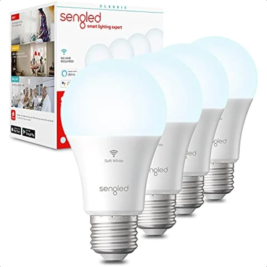 

Alexa WiFi Light Bulb Smart Bulbs That Work with Alexa Google Assistant A19 Daylight 5000K No Hub Required 800LM 60W High CRI)6