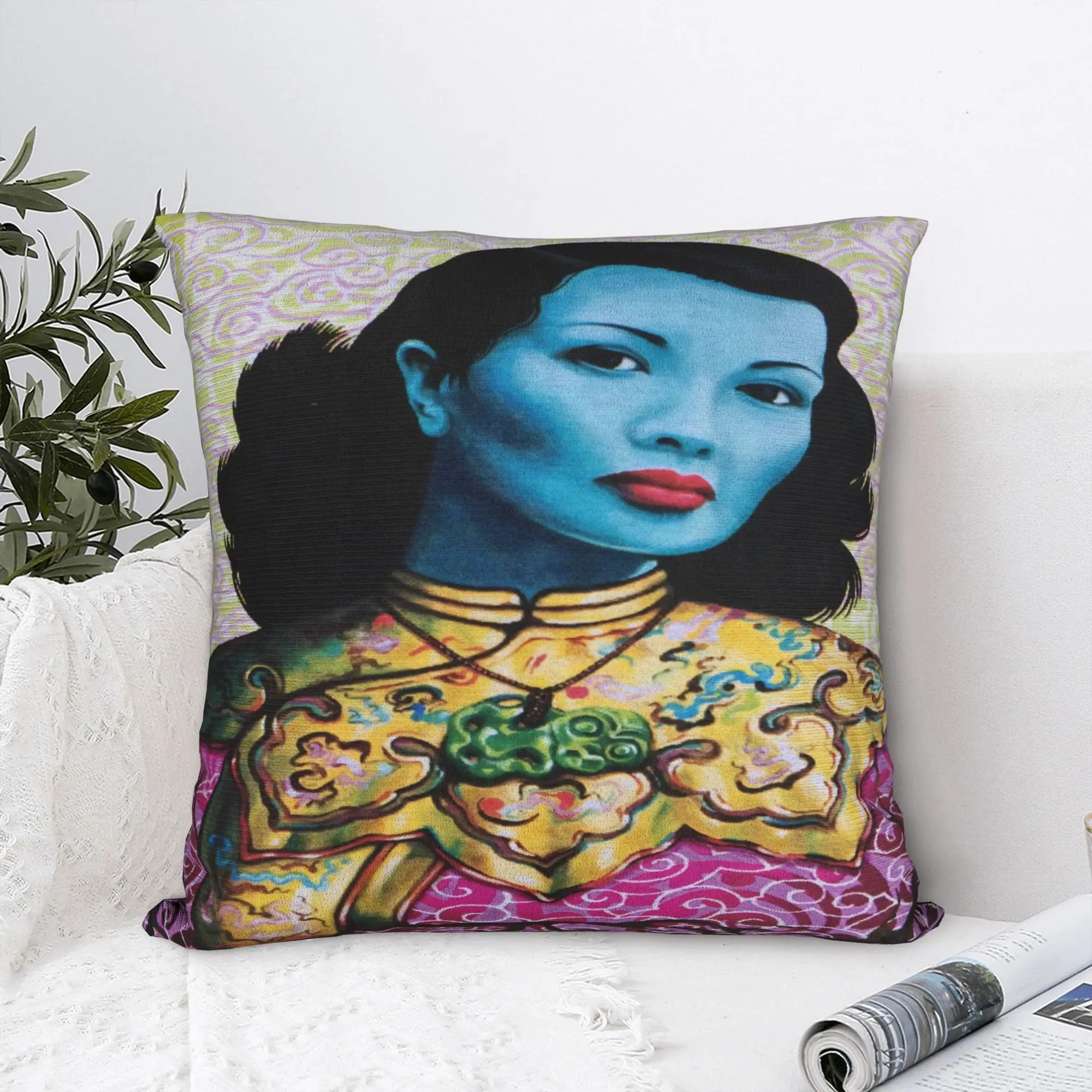 Soft and Sweet Home Miss Wong Vladimir Tretchikoff  Decorations Pillowcases Accessories  Pillow Cover Zipper Multi Size