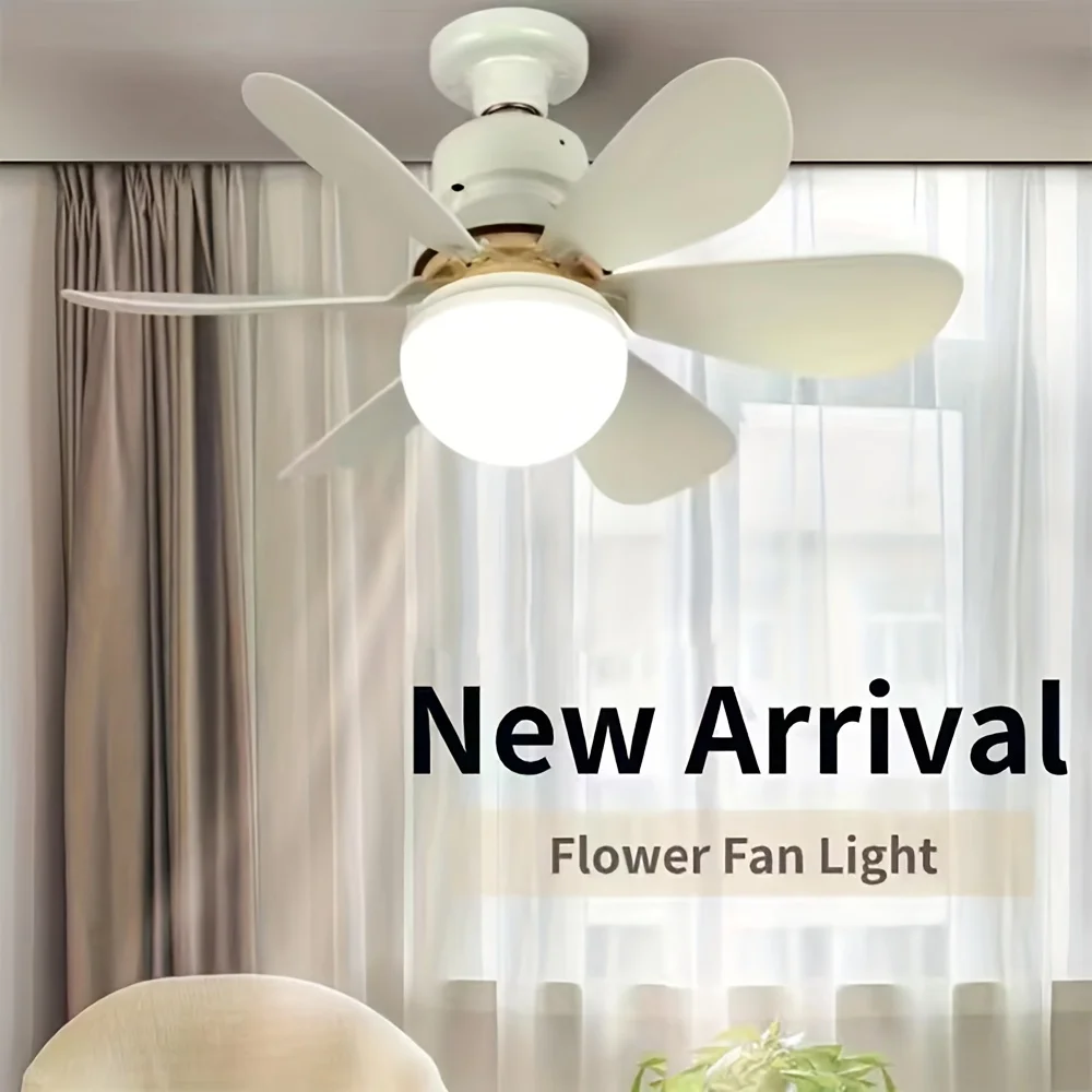 Modern Ceiling Fan with Built-In Light and Remote Control - 3 Speeds Winds Timer Settings Indoor Bedroom Living Room