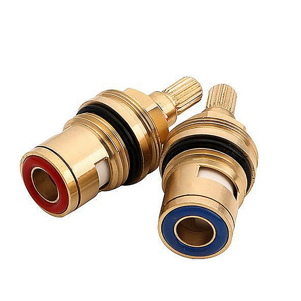 1/2pc Universal Replacement Tap Valves Brass Ceramic Disc Cartridge Inner Faucet Valve for Bathroom, Clockwise or Anti-clockwise