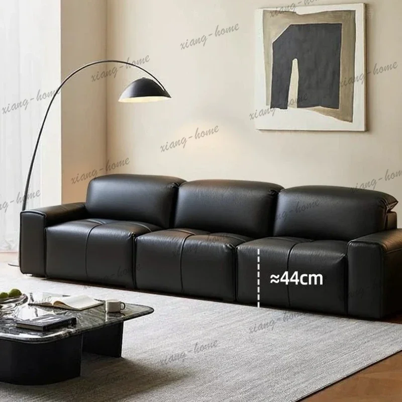LSLiving Room Sofas And Seating Couch Comfortable Couchs Modern Home Luxury Leather Backrest Adjustable Straight Sofa Furniture