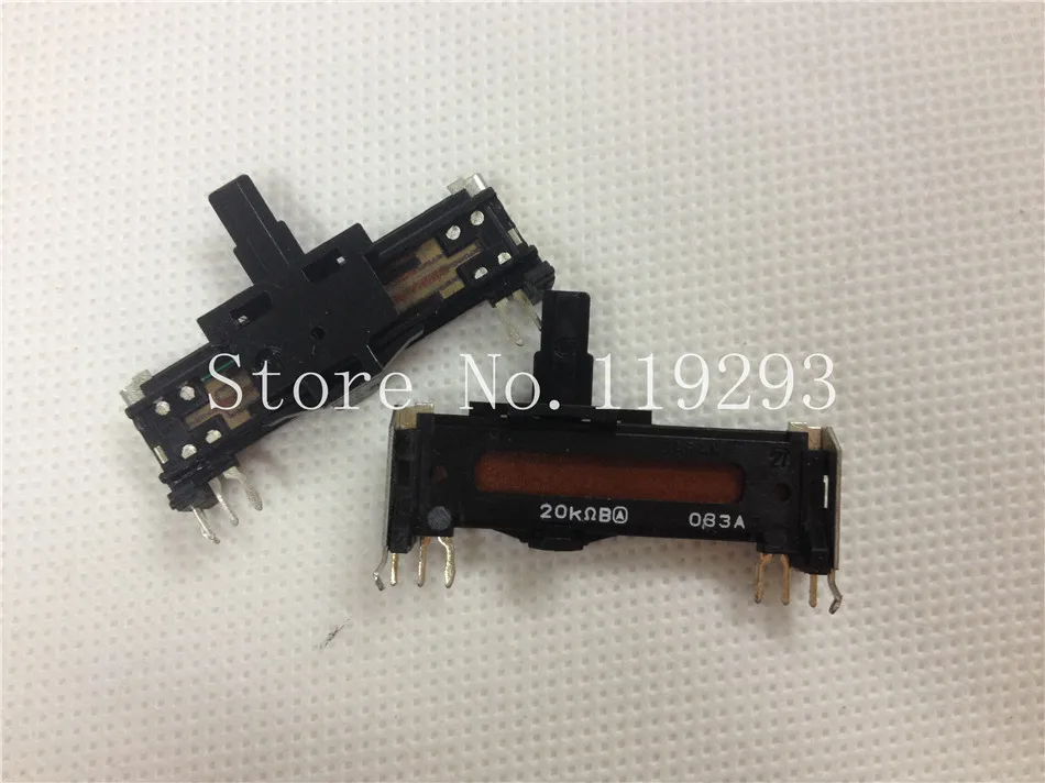 [BELLA]Original 3.5 cm 35MM straight double -tap slide potentiometer B20K B50K B100K  handle 10MM--6PCS/LOT