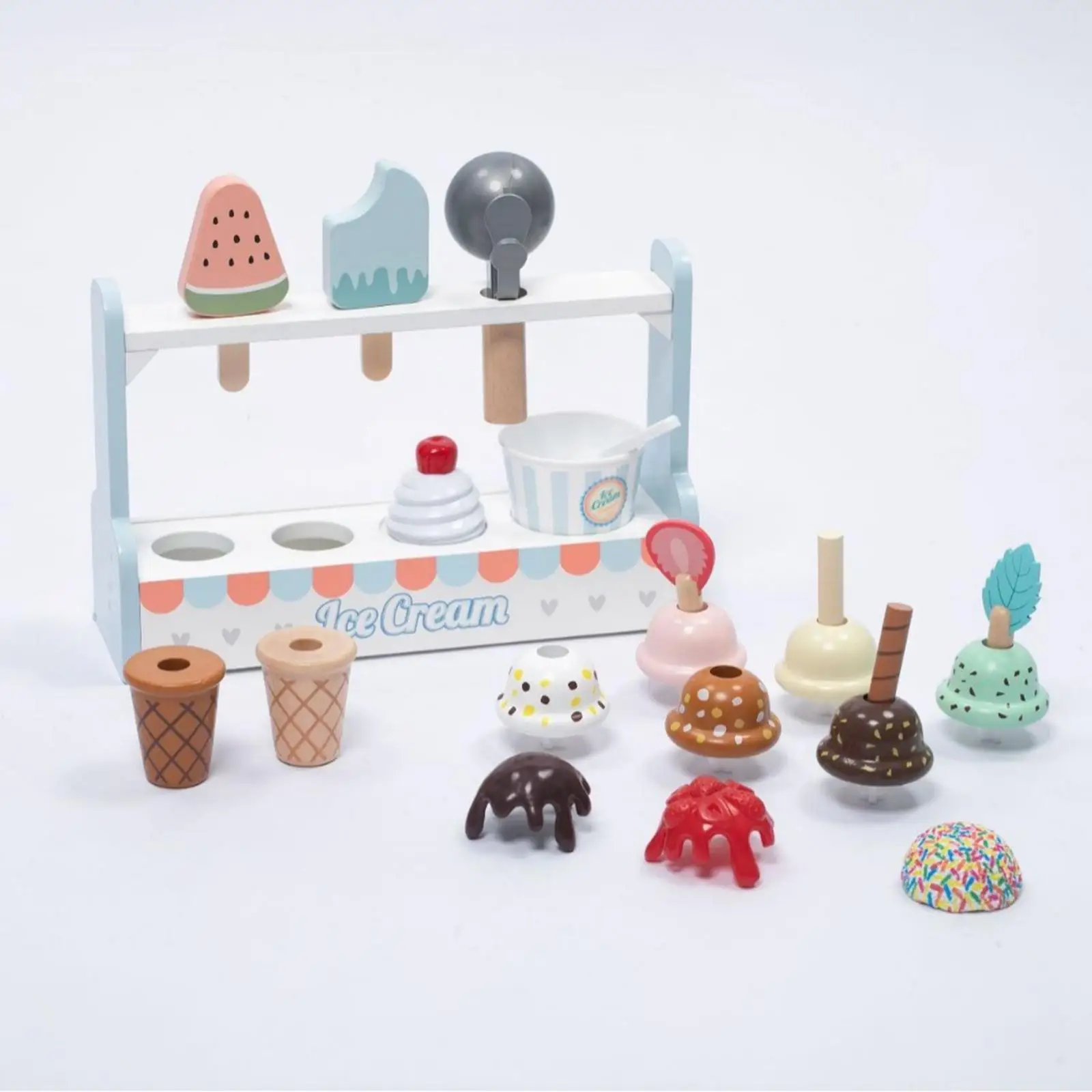 Holz-Eiscreme-Spielzeug, Simulations-Eiscreme für Weihnachtsgeschenke, Mädchen und Jungen