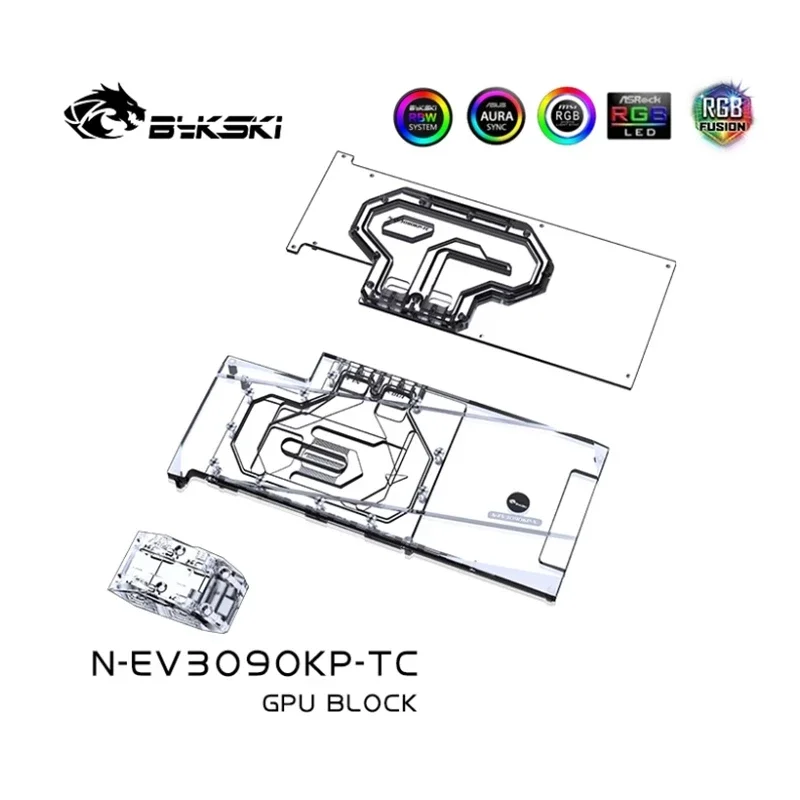 Zastosowanie bloku wodnego Bykski dla EVGA GeForce RTX 3090 Kingpin hybrydowa karta graficzna/aktywne chłodzenie płyty tylnej N-EV3090KP-TC