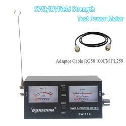 Surecom-medidor de potencia SW-114 100W SWR/RF/Field, para potencia de relación, 3 funciones, analógico, con antena de fuerza de campo