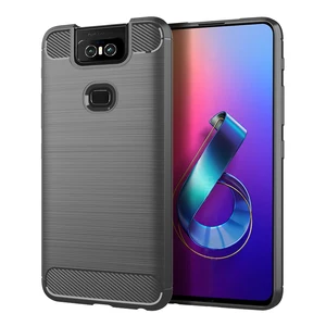 Para asus zenfone 6 caso à prova de choque capa traseira para zenfone 6z casos de telefone macio para asus zs630kl caso de fibra carbono coque fundas 12 principais vendas bateria asus zc600kl - №5