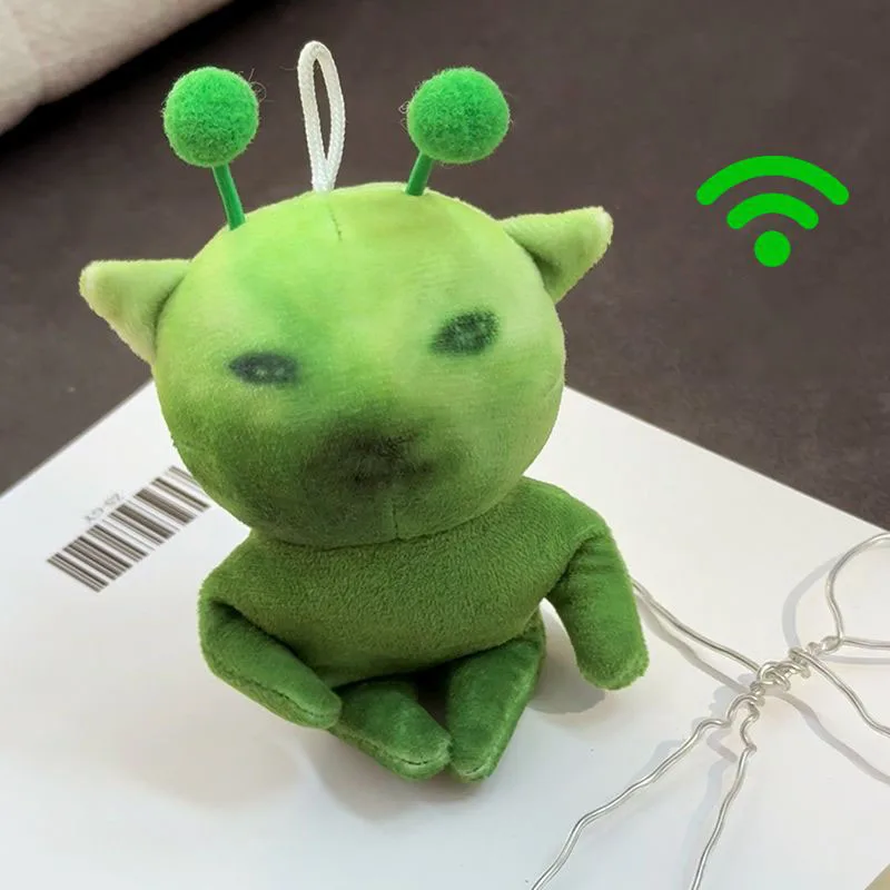 グリーンエイリアンキャットぬいぐるみ、ポーズがとれる＆変形可能なぬいぐるみ、クリエイティブで醜くて可愛いぬいぐるみキーホルダー、ギフトに最適