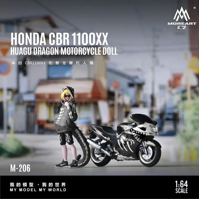 En stock, réplique de moto CBR1100XX 1:64, modèle de véhicule en métal moulé sous pression, articles décoratifs pour adultes, jouets pour garçons