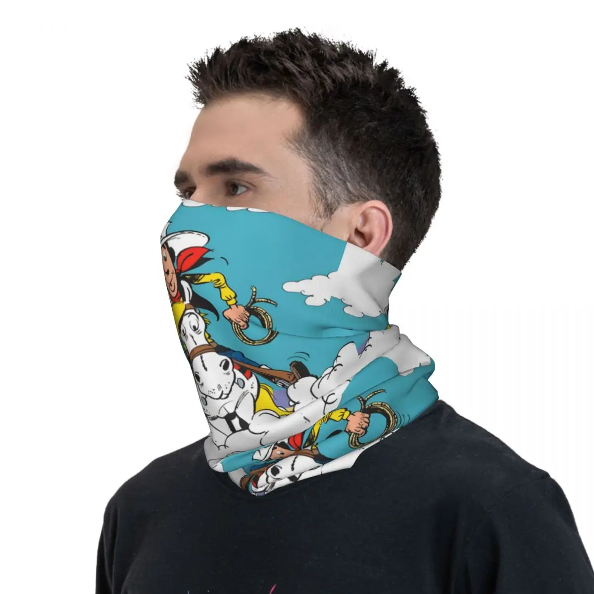 Balaclava respirável unissex para adulto, Lucky Luke Bandana, capa de pescoço, lenço, ciclismo, 2