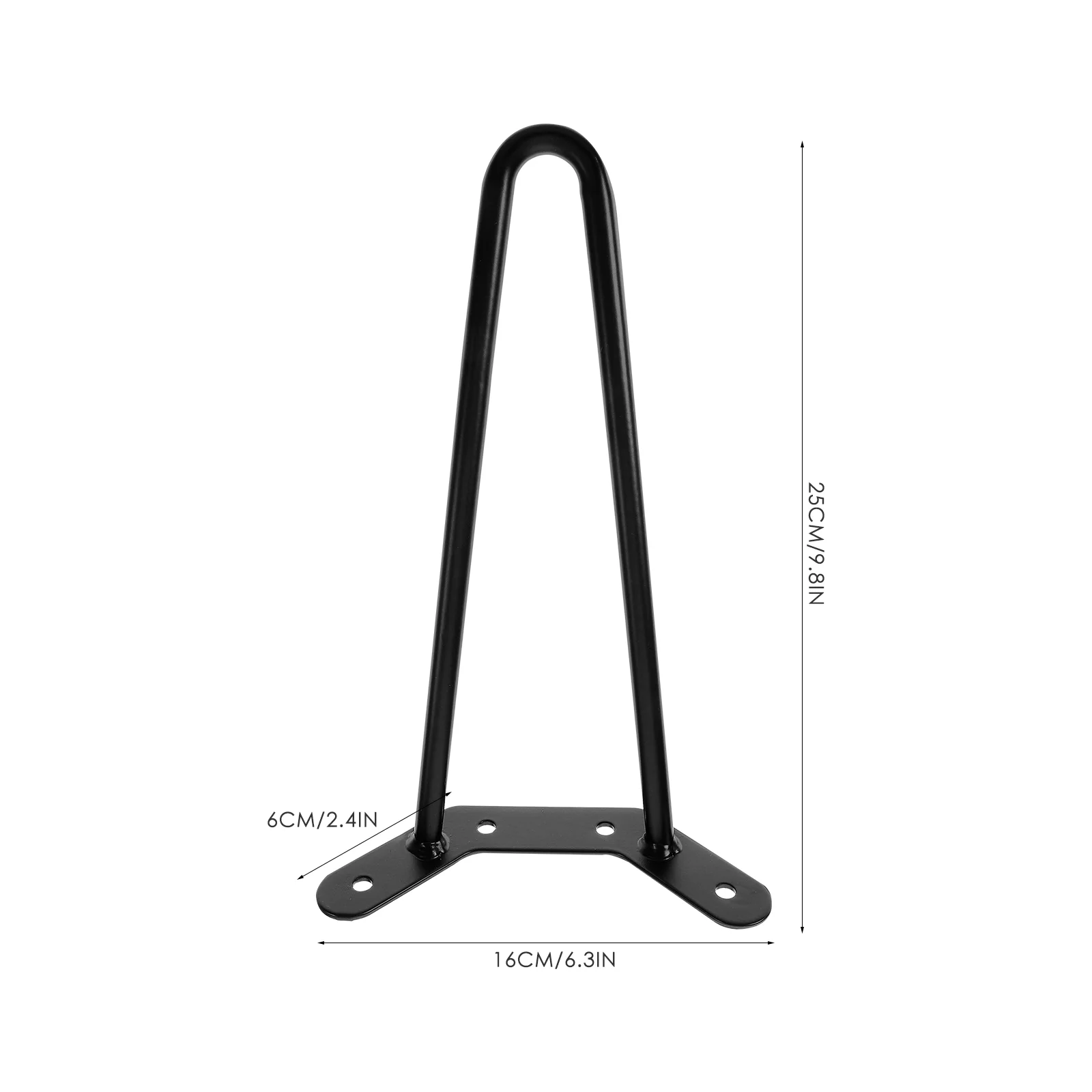 2 Pcs Desk Legs Hollow Table Base Hair Pin Metal for Hairpin Chair 2450X1560X600CM Counter Replacement Black Bench