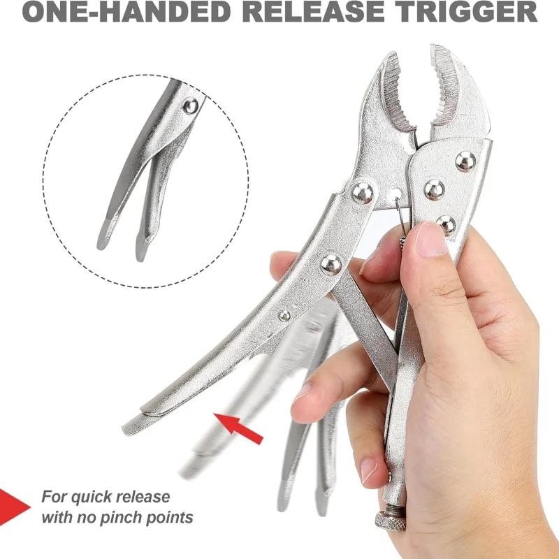 5/7/10' Curved Jaw Plier,Powerful Locking Pliers,C- Type Heavy-duty Pressure Pliers,Industrial Fixed Circular Mouth Force Wrench