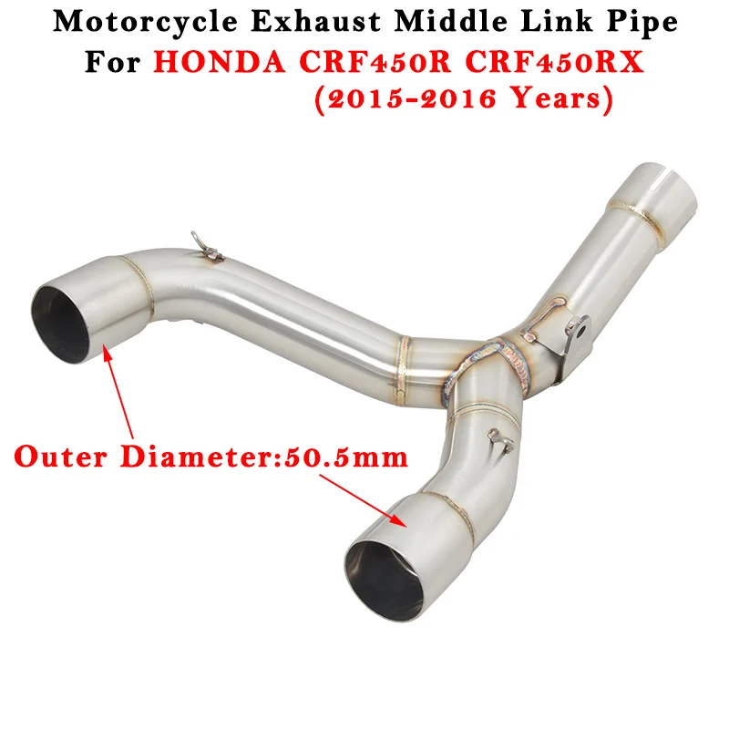 

Motorcycle Exhaust Escape System Modified Muffler Middle Link Pipe Slip On For HONDA CRF450R CRF450RX CRF 450R 450RX 2015 2016