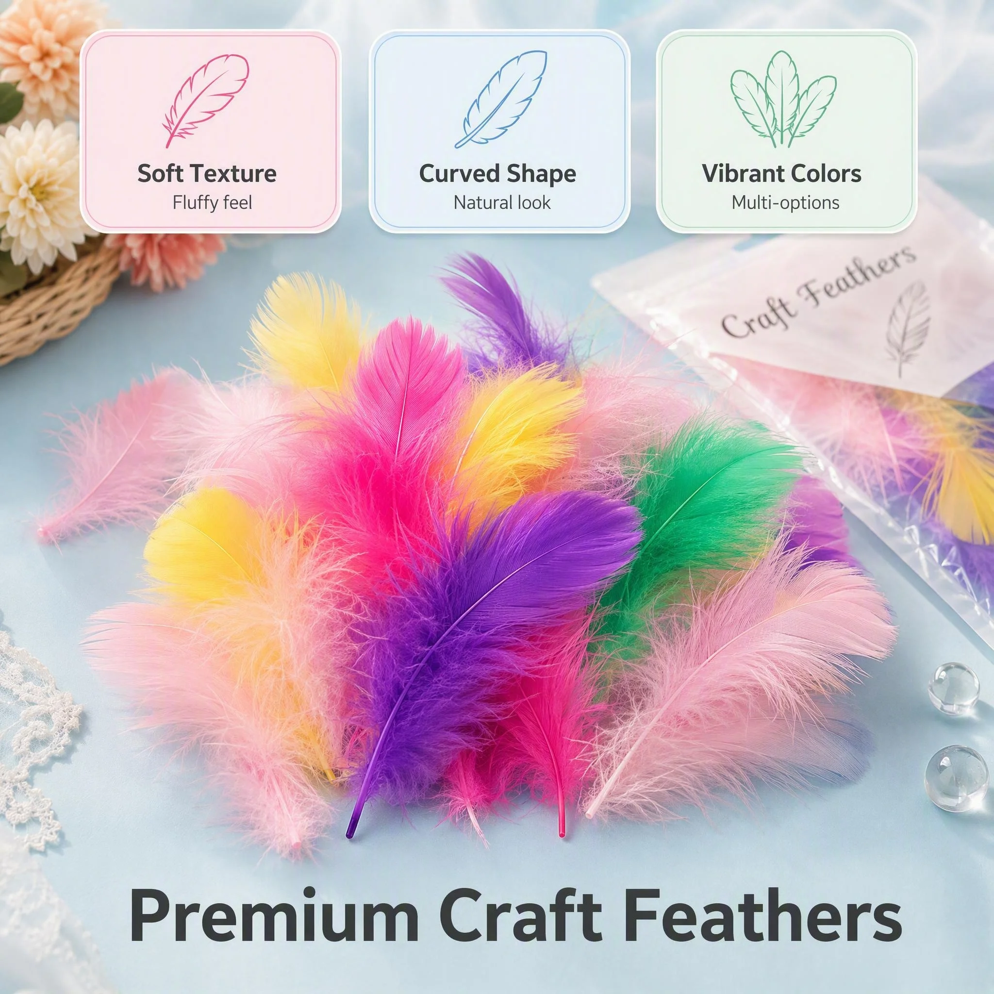 6-12cm Colorful Dyed Goose Feathers Feather Plumes DIY Dream Catcher Gift Box Ball Party Wedding Craft Decoration Supplies