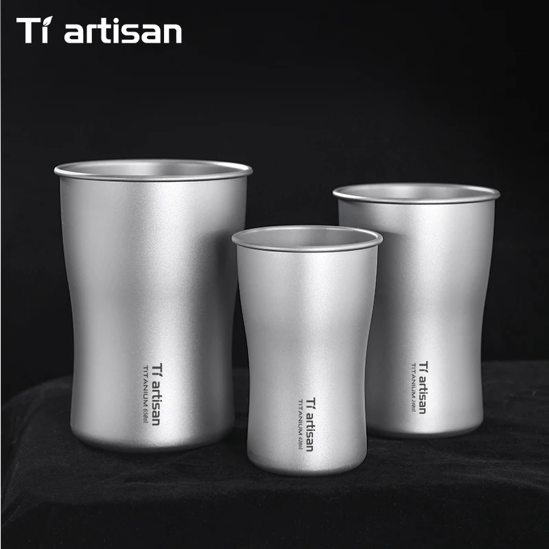 

Кружка для пива Tiartisan из чистого титана, однослойная, для кемпинга, ультралегкая кофейная чашка с эргономичным дизайном для удобного захвата